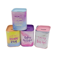 MONEY TIN REUSABLE 7.5X10.5CM 4ASST