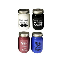 NOVELTY GLASS MONEY JAR 4ASST