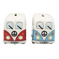 HAND PAINTED CERAMIC KOMBI VAN MONEY BOX 2ASST