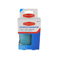 COHESIVE BANDAGE BLUE 7.5CM X 1.68M UN6