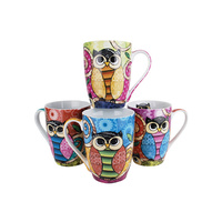 CURLY OWLS MUG 4 ASST