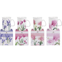 BOTANICAL FLORAL MUGS 4ASST