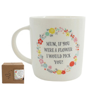 MUM FLORAL WORDING MUG