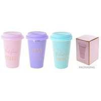 LETS PARTY TRAVEL MUG 3ASST