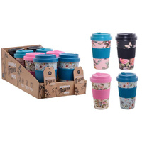 BAMBOO FLORAL TRAVEL MUG UN8