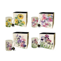 BUG ART FLORAL MUG 4ASST