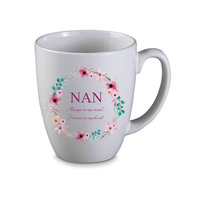 FLORAL WREATH NAN MUG 12OZ