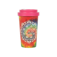 15CM TIE DYE MANDALA BAMBOO MUG W/SLEEVE