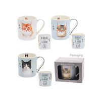 CAT BREED FINE CHINA MUG 3ASST