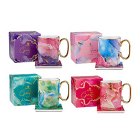 GEMSTONES MUG AND COASTER SET 4ASST