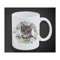 MUG CAT GREY