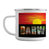 8X7.8CM ENAMEL MUG WITH DARWIN SUNSET