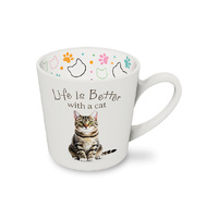 TABBY CAT MUG 10CM 420ML SOLD QTY2