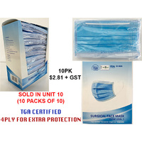 SURGICAL FACE MASK 10PACK SOLD UNIT 10