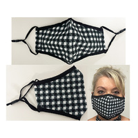 GINGHAM PRINT COTTON FACE MASK SOLD QTY 10