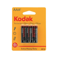 KODAK AAA EXTRA HEAVY DUTY BATTERY 4PK SOLD IN QTY 12