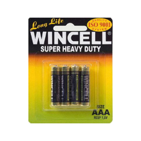 SUPER HEAVY DUTY AAA BATTERY PK4 SOLD QTY12