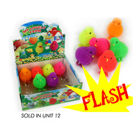 FLUFFY SQUISHY FLASHNG CHICK UN12