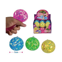 SQUISHY STRESS BALL W/RIBBONS 7CM UN12