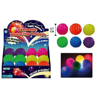 FLASHING BOUNCING BALL 6ASST 6.5CM UN12