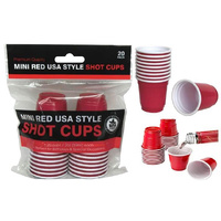MINI RED USA STYLE DISOSABLE SHOT CUP 2OZ 20PK