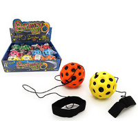 BOUNCY DIMPLE BALL W/WRISTBAND 6ASST 6.5CM UN12