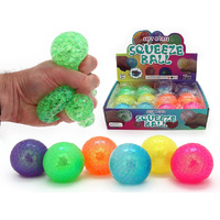 SQUISHY WATER ORBS BALL W/NEON GLITTER 7CM UN12
