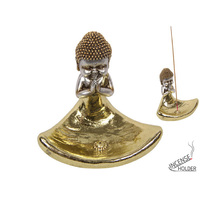10CM GOLD BUDDHA INCENSE HOLDER QTY 4