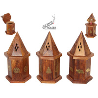 15CM WOODEN TEMPLE INCENSE 3ASST