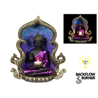 31CM PURPLE RULAI BUDDHA B/FLOWER BURNER
