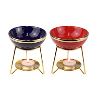 12CM OIL BURNER ON GOLD STAND 2ASST QTY 4