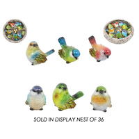 5CM MARBLE BIRDS IN DISPLAY NEST36