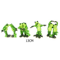 13CM MARBLE LOOK FROG LOVERS 4ASST