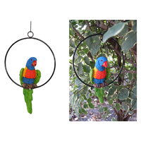 20CM REALISTIC PARROT IN RING SOLD QTY4