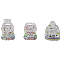 6CM GLS COLOUR BUDDHA SOLD QTY6