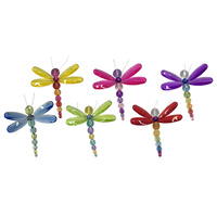 ACRYLIC BEADED DFLY 6ASST