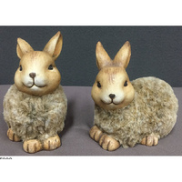 CERAMIC BUNNY W/ FUR 2ASST SOLD QTY 4