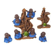 10CM BLUE MONK ON TREE STAND UN24