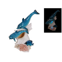 23CM TWIN BLUE DOLPHINS ON LIGHT UP SHELL