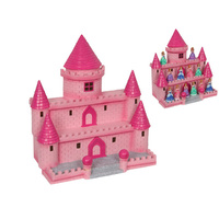 23CM PINK FAIRY CASTLE STAND QTY 2