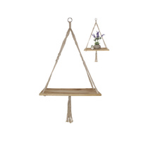 92CM MACRAME WALL SHELF QTY 2