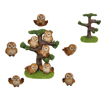 6CM BROWN OWL ON TREE UN25