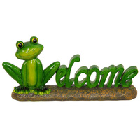 28CM WELCOME FROG ON ROCK SOLD QTY2