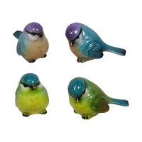 12CM MARBLE LOOK BIRD 4ASST
