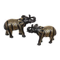 24CM BLACK/GOLD MOROCCAN ELEPHANT 2ASST