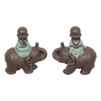 28CM MONK RESTING ELEPHANT 2ASST