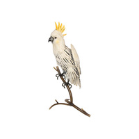 47CM METAL COCKATOO ART/BRANCH