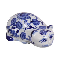 20CM BLUE WILLOW CAT D�COR QTY 2