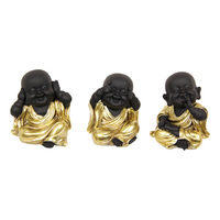 8CM WISE BUDDHA IN GOLD ROBE 3ASST