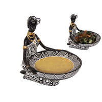 15CM SITTING AFRICAN LADY W/BOWL QTY 2
